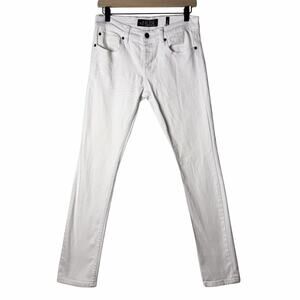 RUDE Button Fly Skinny Jeans White Men’s Size 30x32